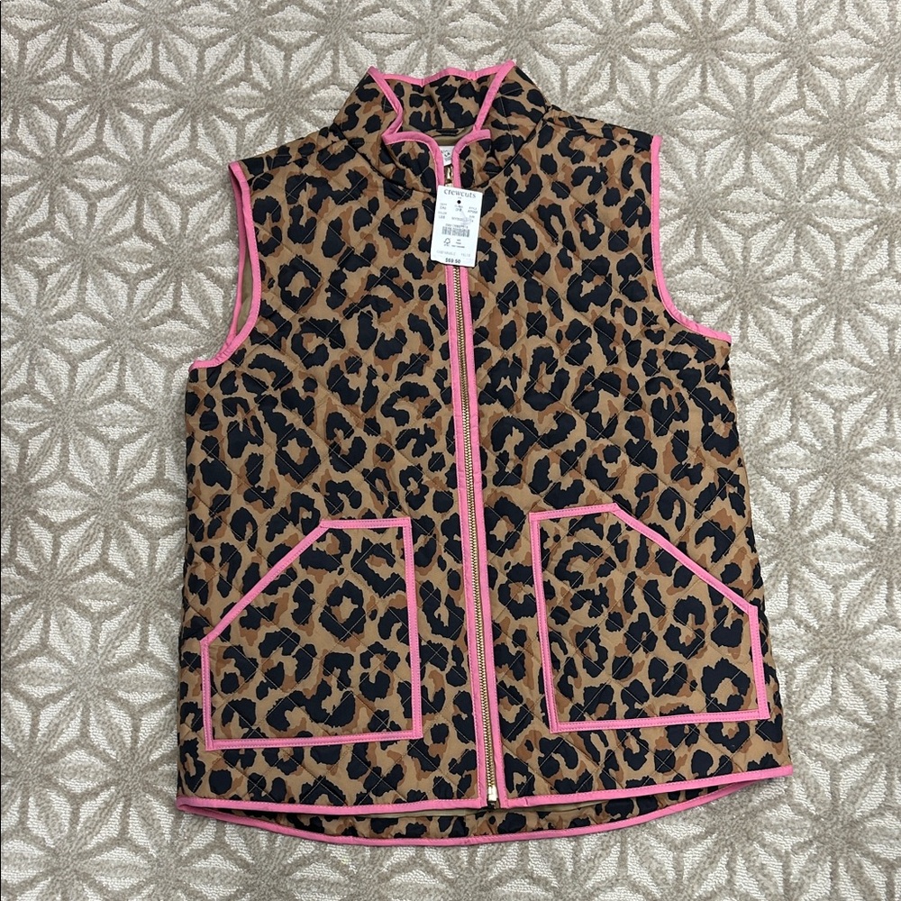 Crewcuts Animal Print Vest with Pink Accents
